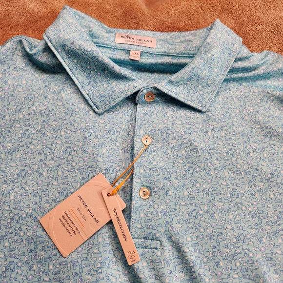 Peter Millar Light Blue Polo Shirt - Picture 9 of 16
